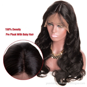 150% Density Lace Front Human Hair Wigs For Women Pre Plucked With Baby Hair Black Body Wave Brazilian Lace Wig